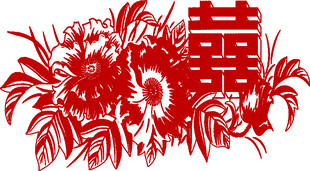 富贵花双喜红色