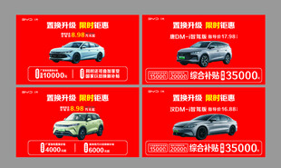 汽车促销海报展示车顶牌