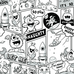 卡通风格趣味漫画场景
