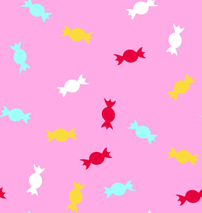 粉色背景多彩糖果图案