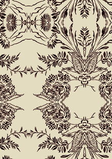 复古花卉对称图案纹理