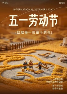 五一劳动节红色底图海报易拉宝