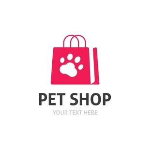 粉色宠物商店标志设计