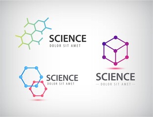 多彩科学标志设计元素