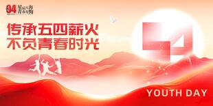 54青年节大气简约展板