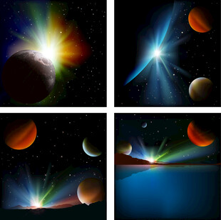 梦幻宇宙星球光影景象