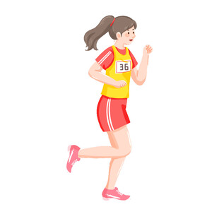 跑步的女运动员