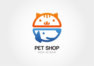 可爱宠物商店标志设计