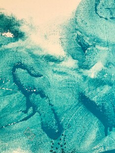 梦幻蓝绿抽象水彩纹理