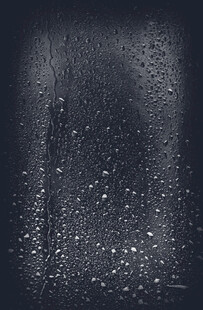 雨滴滑落的朦胧窗户