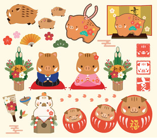 日式卡通野猪
