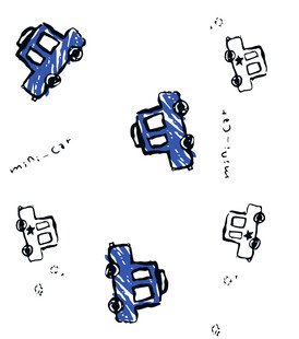 蓝色卡通汽车图案设计元素