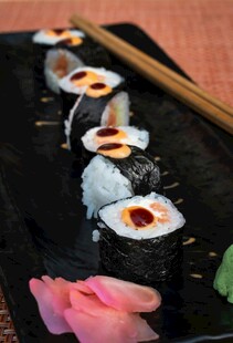 精致寿司摆盘展示