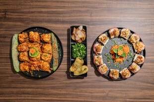 多样寿司拼盘展示