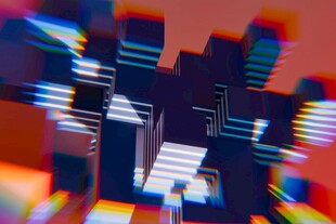 抽象多彩立体建筑画面