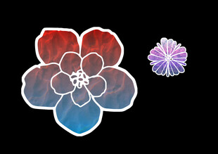 描边素材花