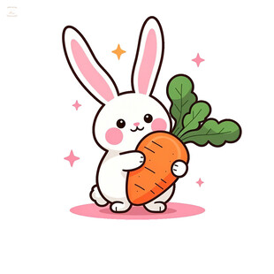 卡通简笔画小兔子