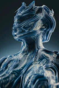 液态金属质感的科幻人物形象