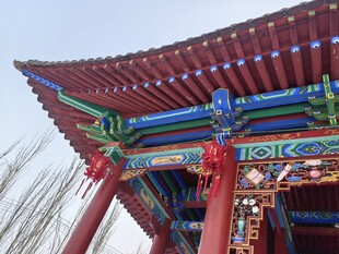 中式古建筑屋檐精美一角