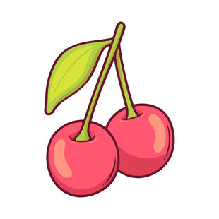 两颗可爱樱桃插画