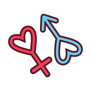 男女符号爱心图标