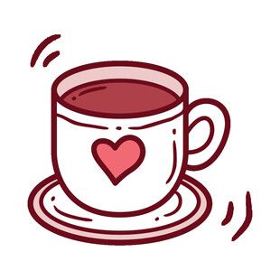 爱心咖啡杯插画