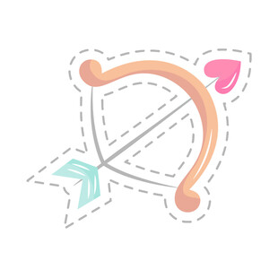 卡通爱心弓箭图案设计