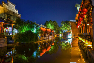 江南水乡夜景古韵悠长