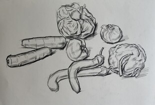 素描静物蔬菜结构