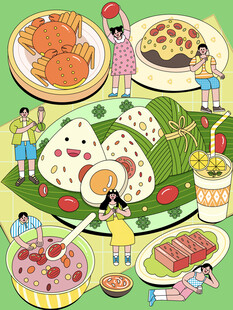 丰盛美食聚会场景