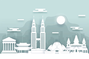 著名建筑剪影背景