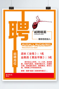 诚聘精英招聘海报