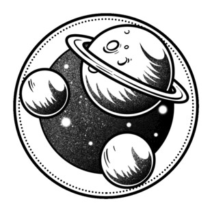 手绘星球插画