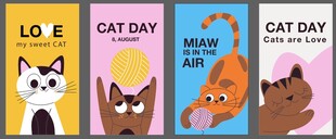可爱猫咪插画海报设计