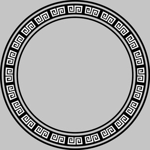 圆形古典花纹边框图案