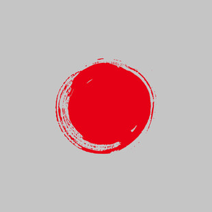红色墨痕圆形图案