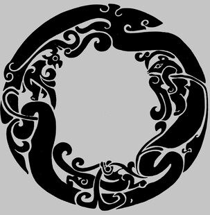 中式传统龙纹环形装饰图案