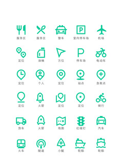 绿色简约多功能图标集合