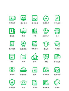绿色简约多功能图标集合