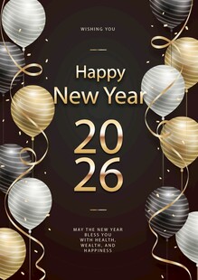 2026新年庆祝气球装饰图