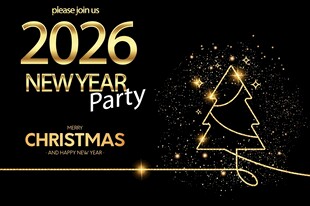 2026新年圣诞派对海报