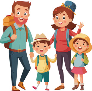 欢乐家庭户外出行时刻