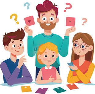 家庭欢乐玩卡片游戏时刻