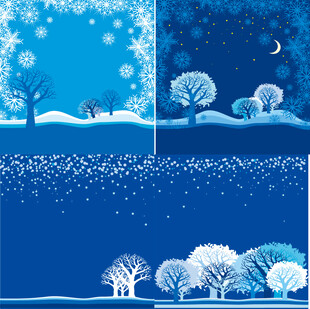 冬日雪景插画