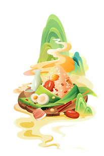 美味牛油果创意美食插画