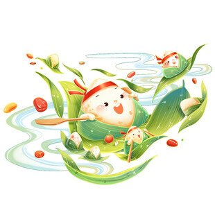 端午萌娃划粽叶小船