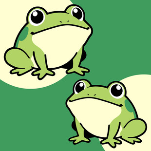 两只可爱青蛙插画