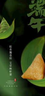 端午粽叶裹香粽端午海报
