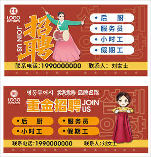 韩式招聘展板海报