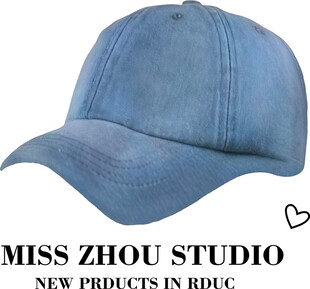 蓝色牛仔棒球帽新品